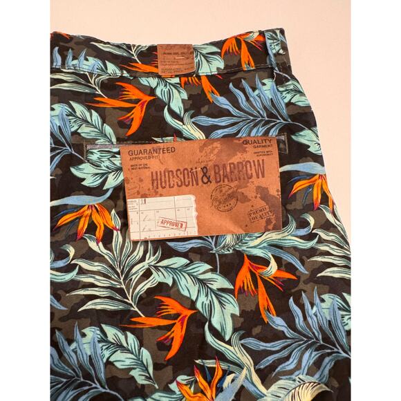 NWT Hudson and Barrow Men's Chino Casual Tropical Print Shorts Multicolor Size38 - Picture 7 of 8